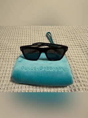 Dolce & Gabbana Black Sunglasses with Teal Case